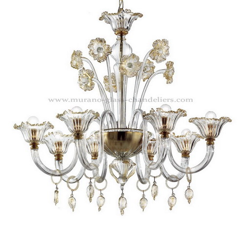 Novecento series - Murano Chandelier 8 lights